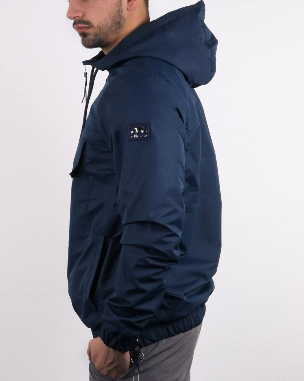 Ellesse Italia Qtr Zip Pouch Jacket Navy - Image 4