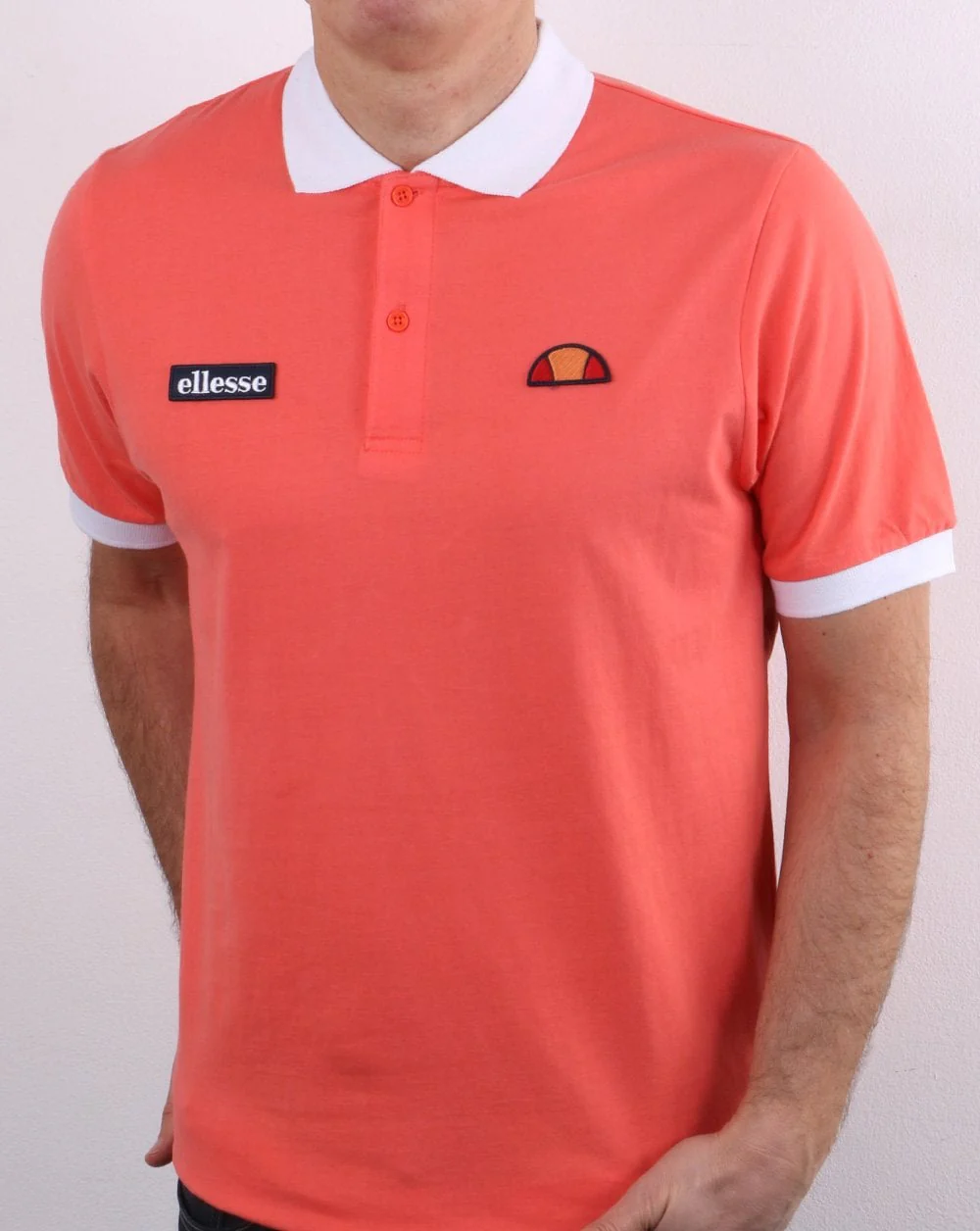 Ellesse Lessepsia Polo Shirt Coral/White