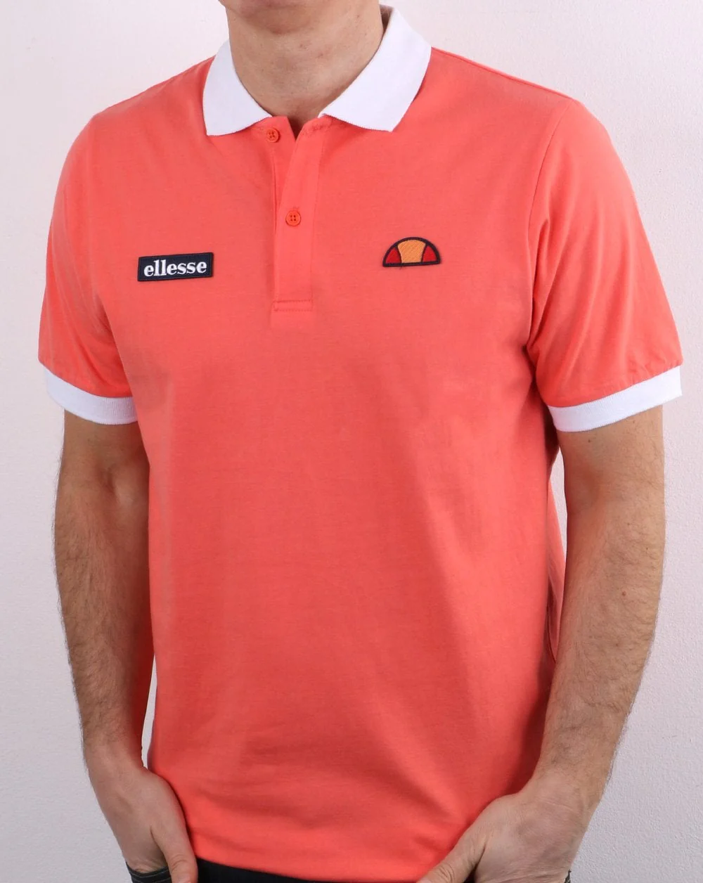 Ellesse Lessepsia Polo Shirt Coral/White - Image 2