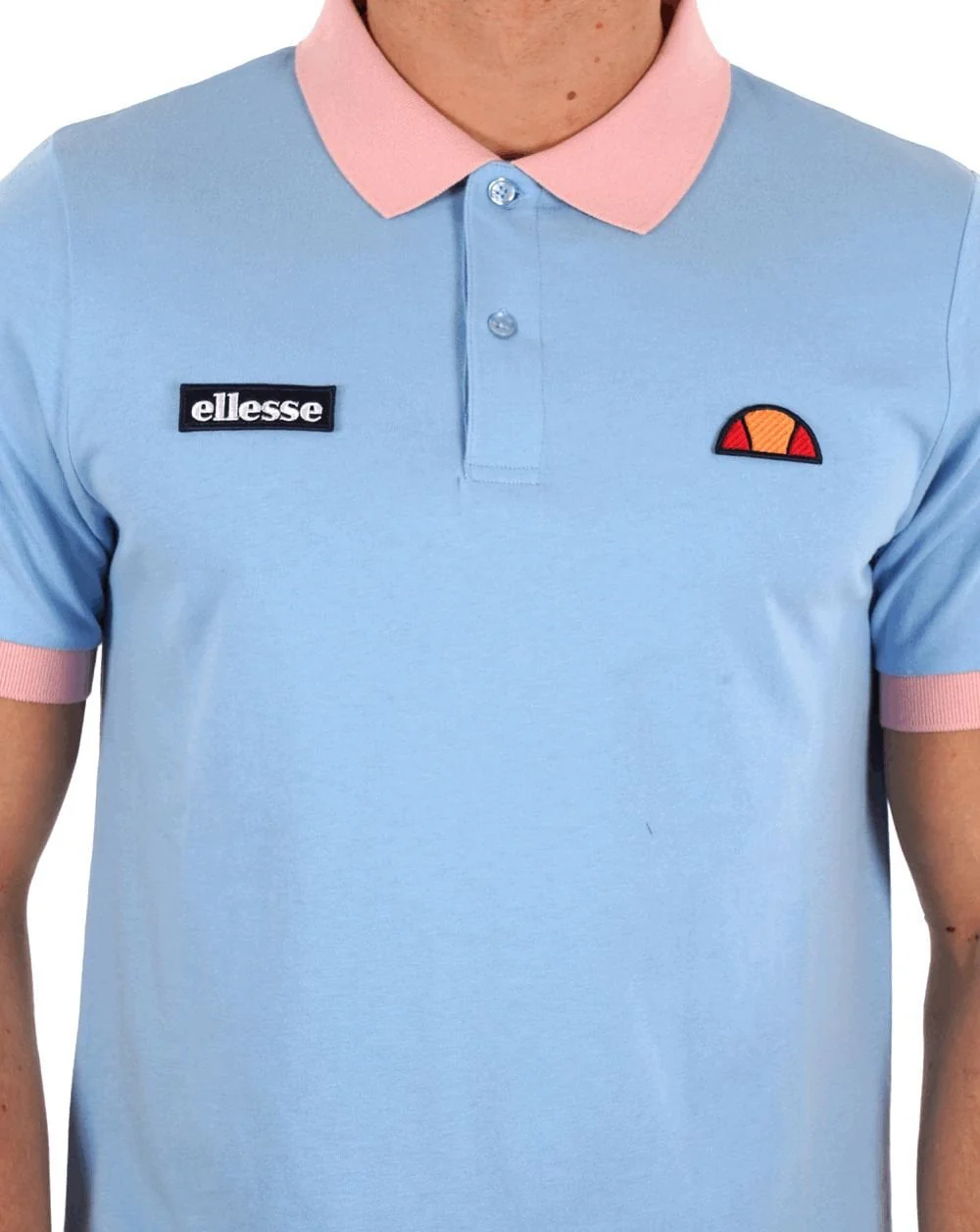 Ellesse Lessepsia Polo Shirt Sky Blue/Pink - Image 2