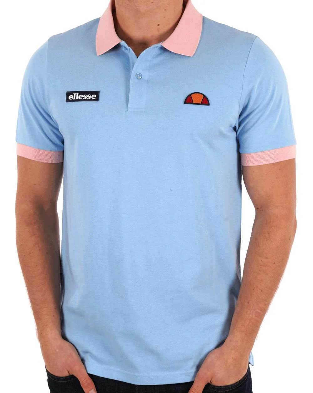 Ellesse Lessepsia Polo Shirt Sky Blue/Pink - Image 3