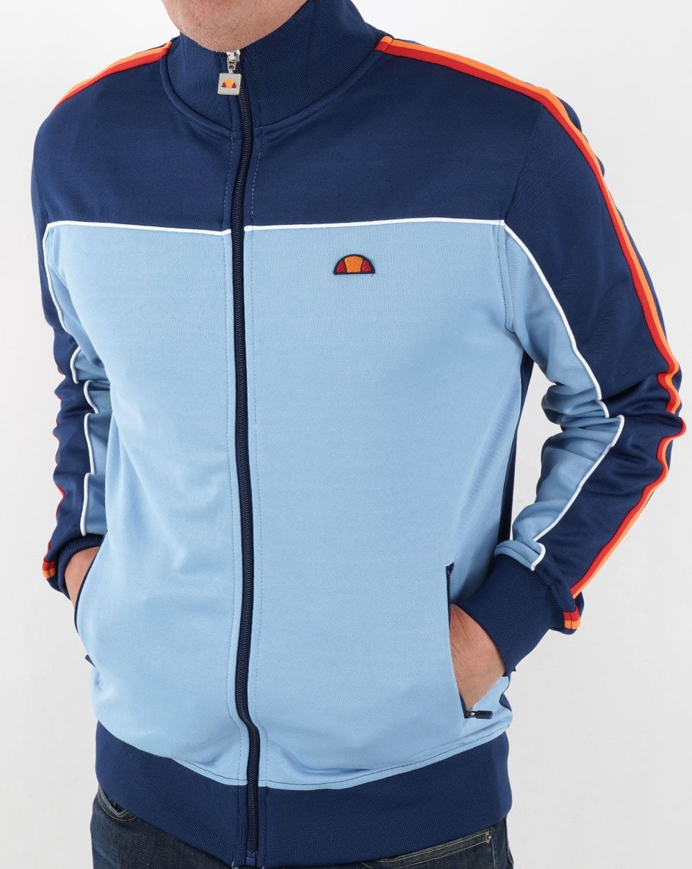 Ellesse Libra Track Top Sky Blue/Navy - Image 3