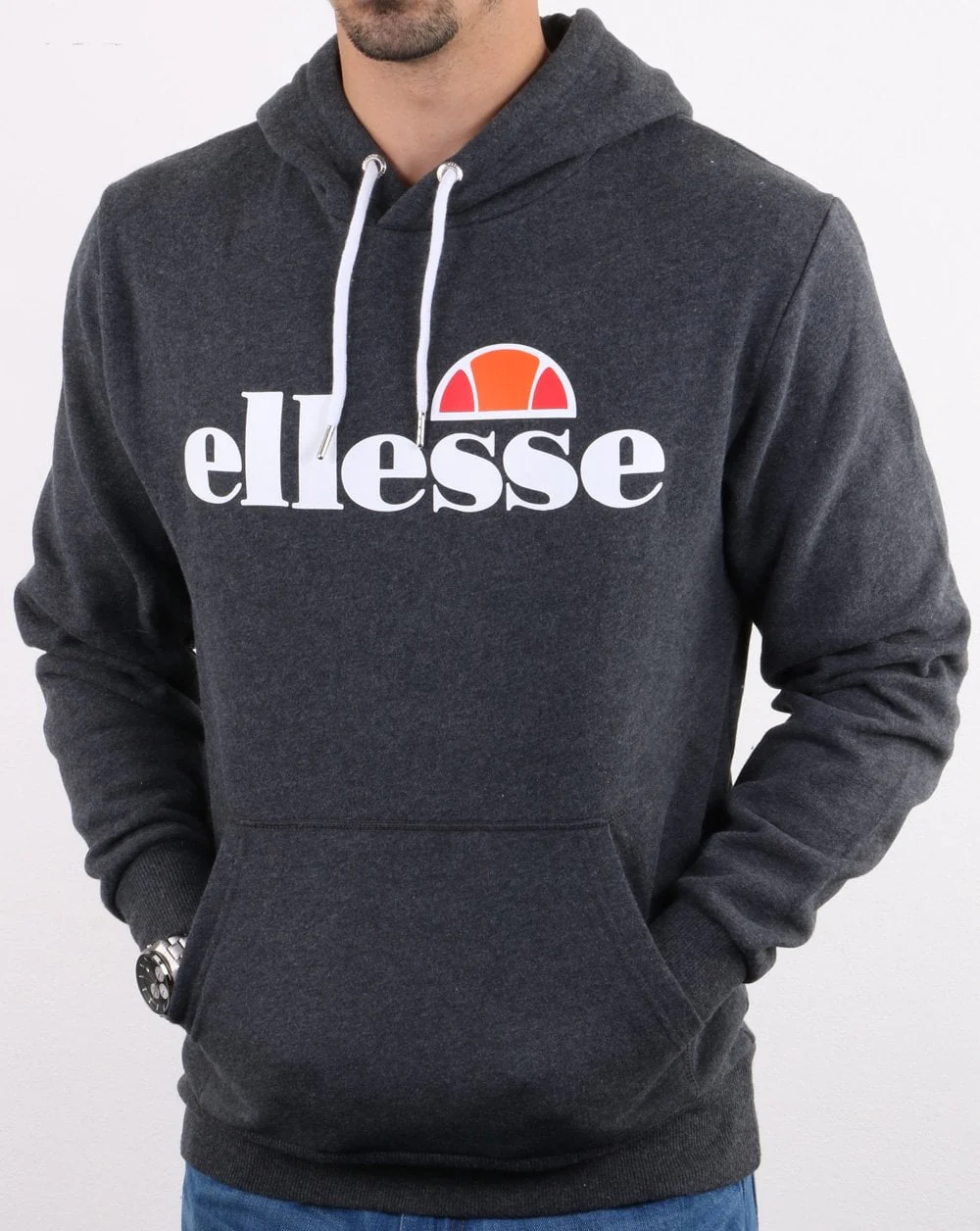 Ellesse Logo Hoody Dark Grey - Image 3