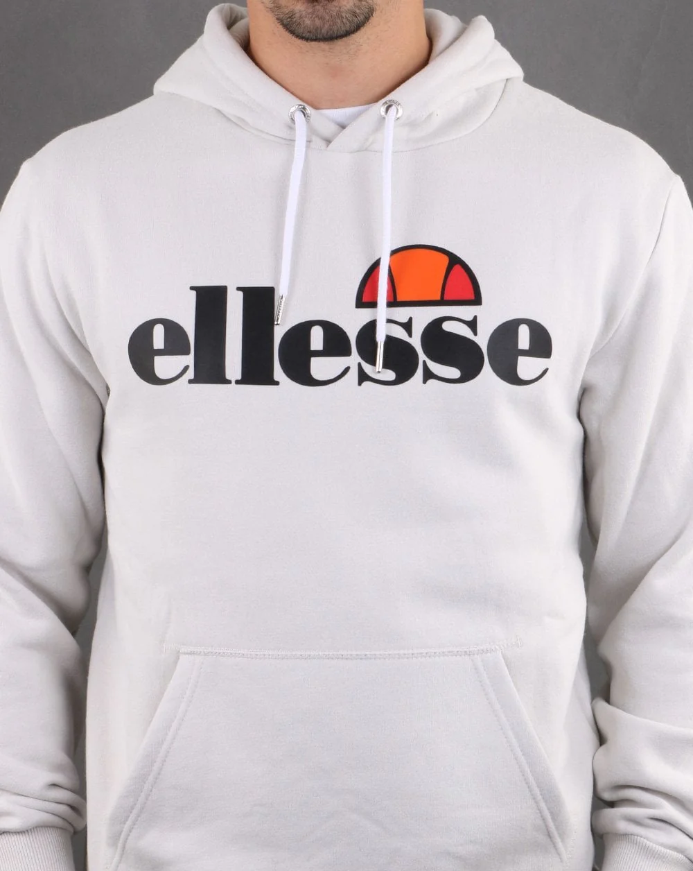 Ellesse Logo Hoody Light Grey - Image 4