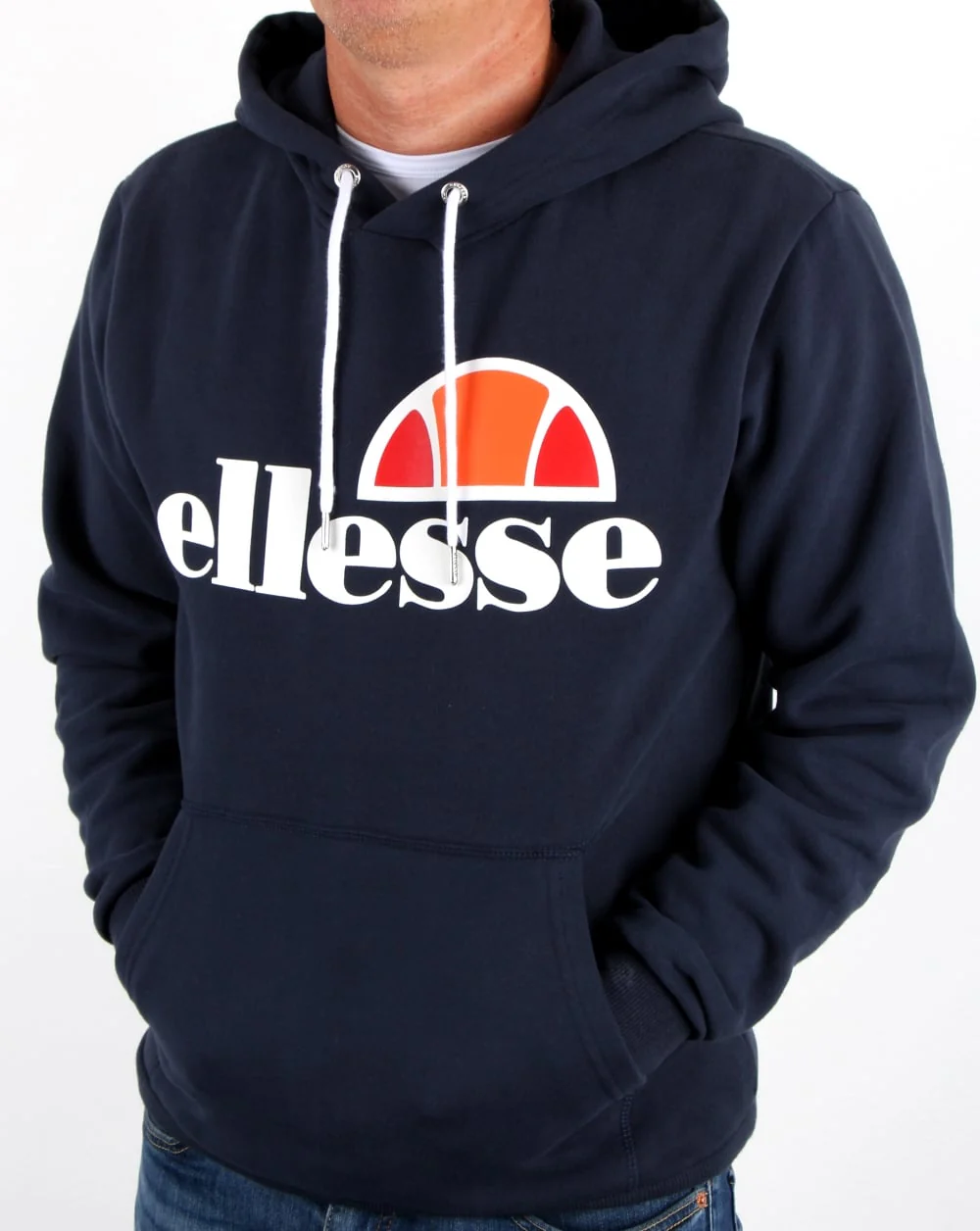 Ellesse Logo Overhead Hoody Navy - Image 3