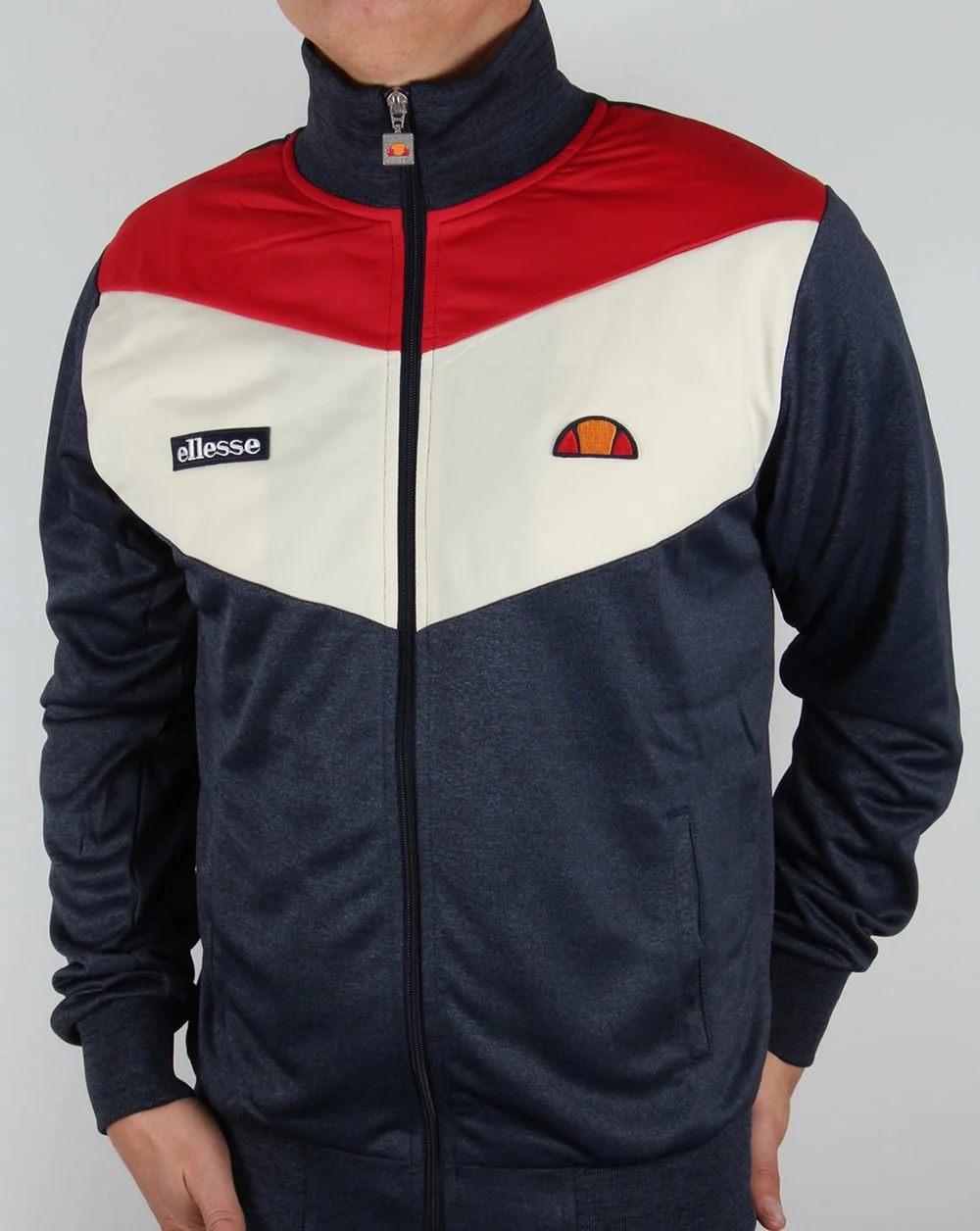 Ellesse Marl Track Top Navy Red White - Image 3