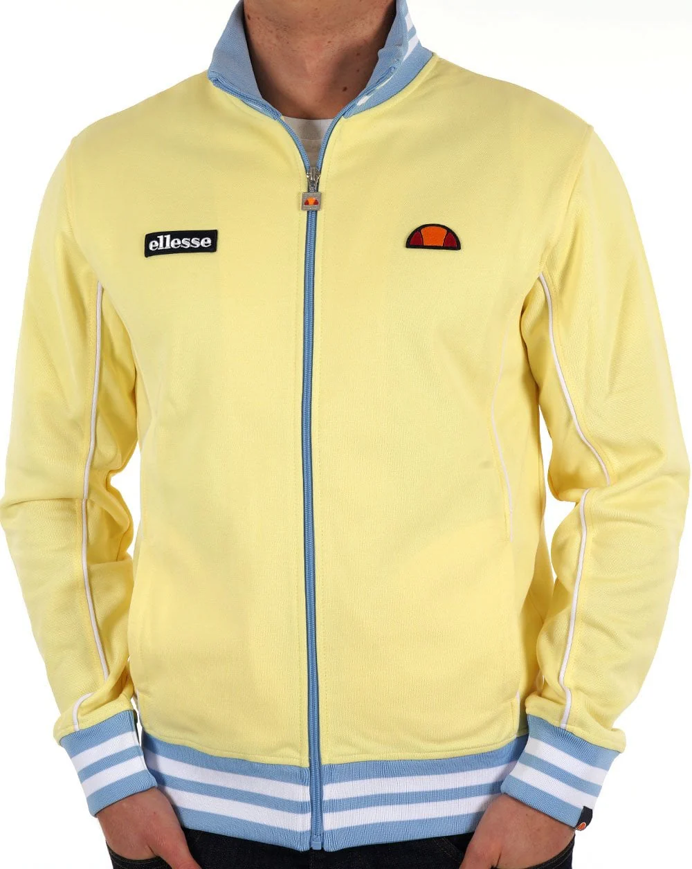 Ellesse Milan Track Top Light Yellow/Sky Blue - Image 3