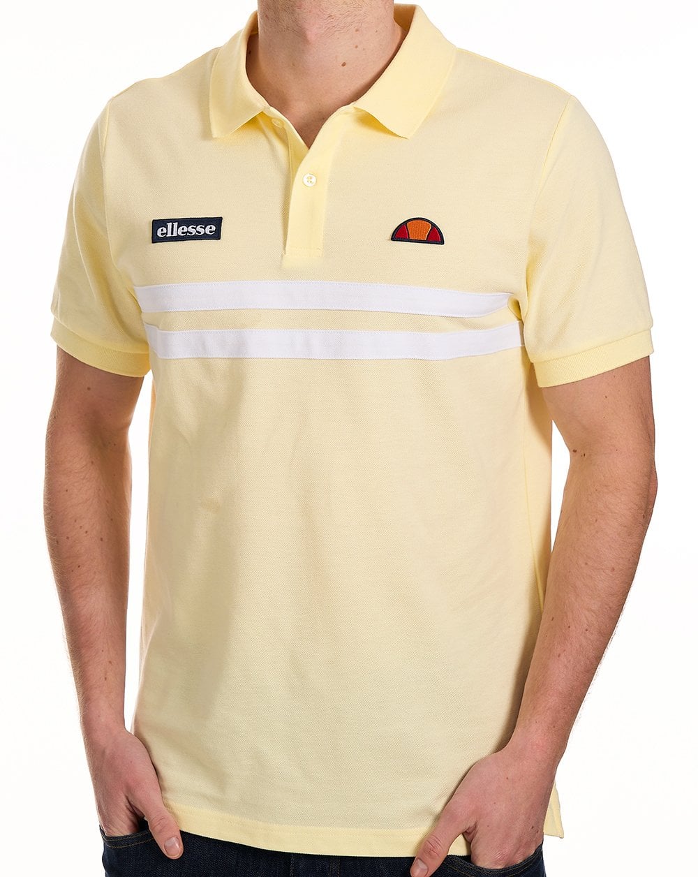 Ellesse Rimini Polo Shirt Light Yellow / White - Image 2