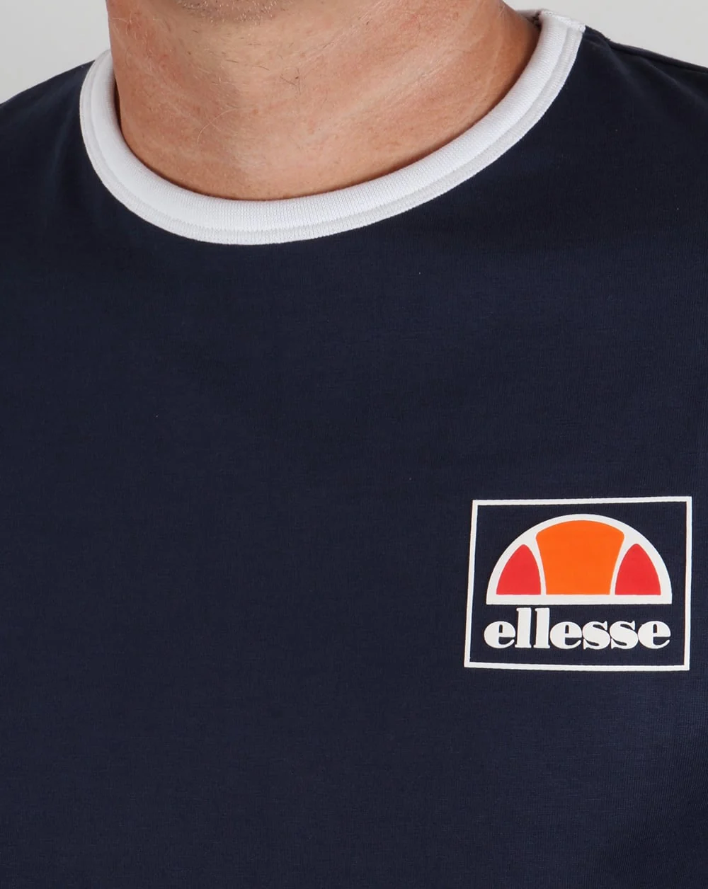 Ellesse Old Skool Long Sleeve Ringer T-shirt Navy - Image 2
