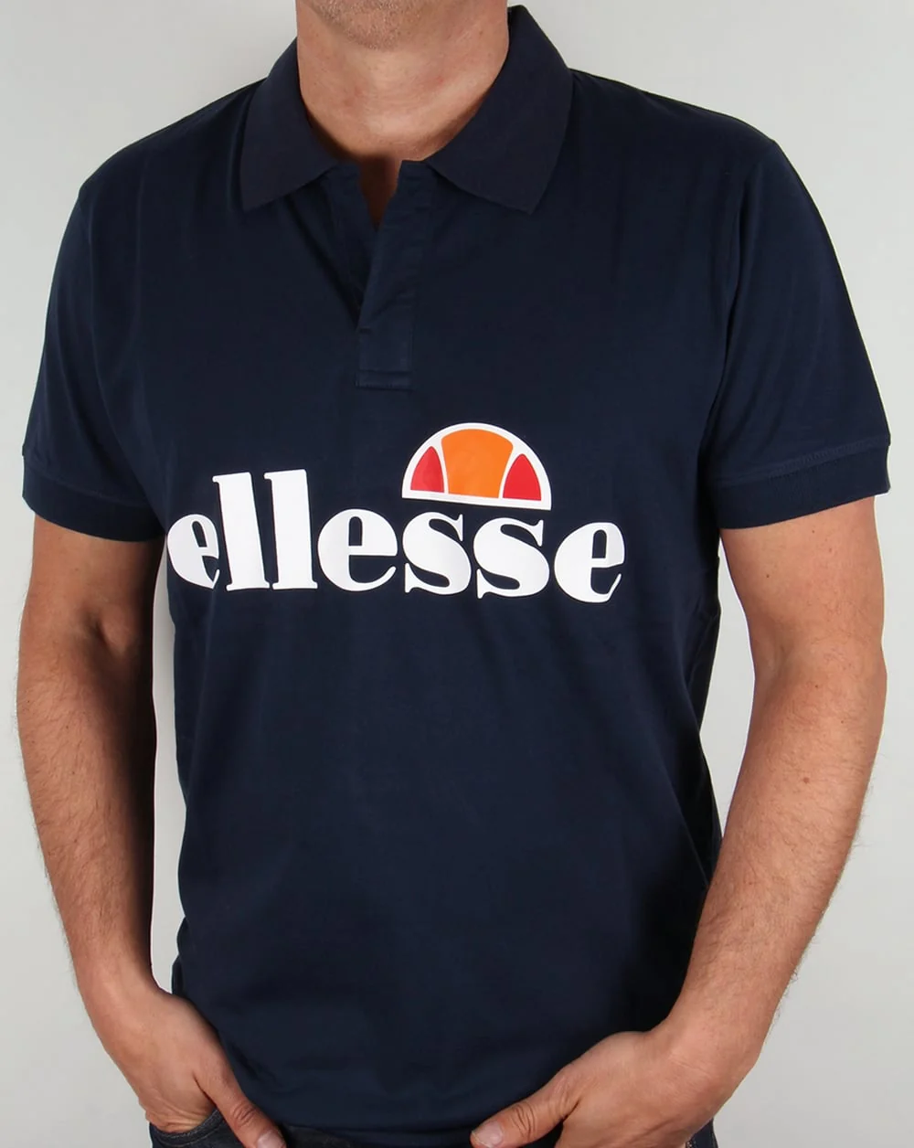 Ellesse Open Neck Polo Shirt Navy