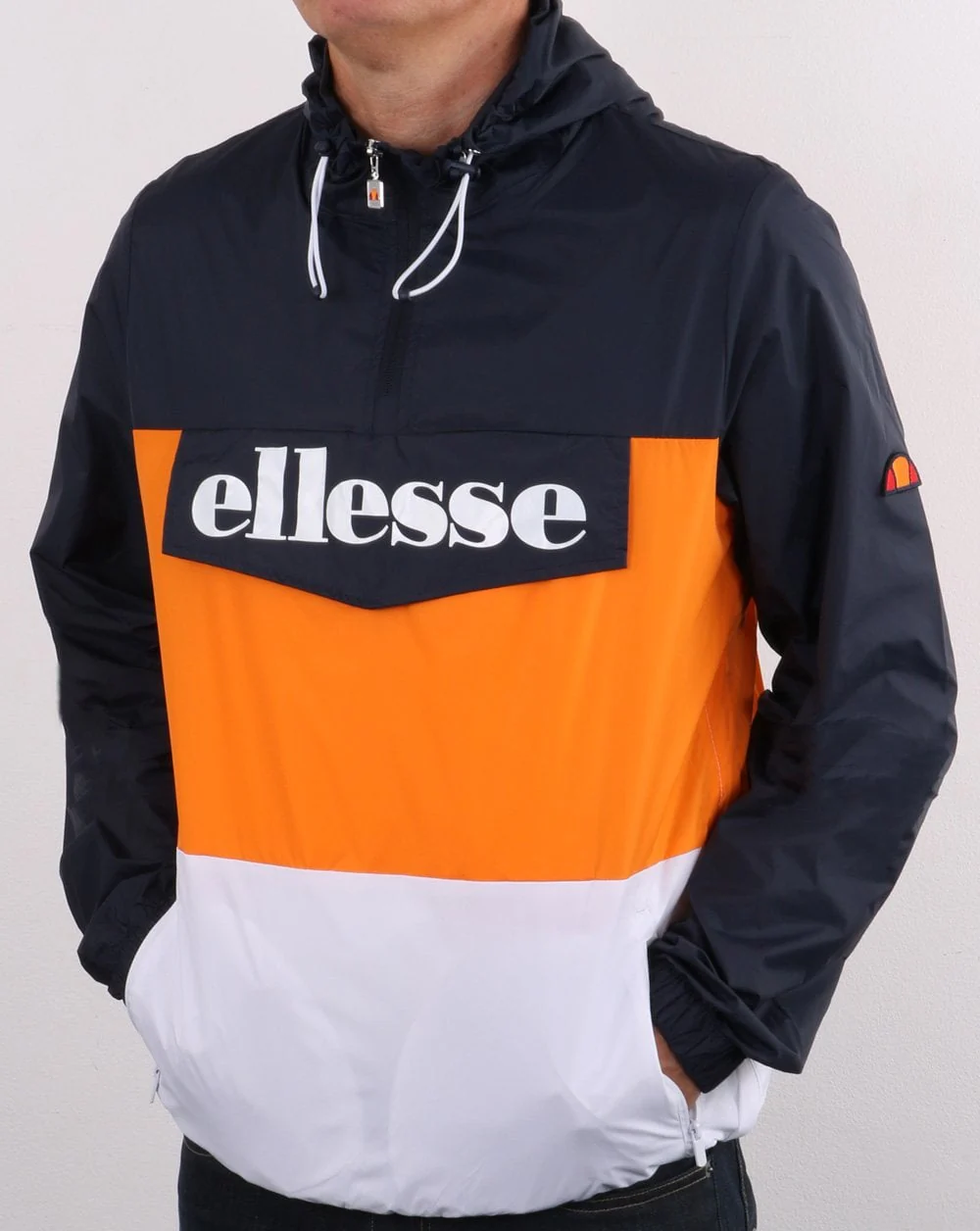 Ellesse Overhead Jacket Navy/Orange - Image 2