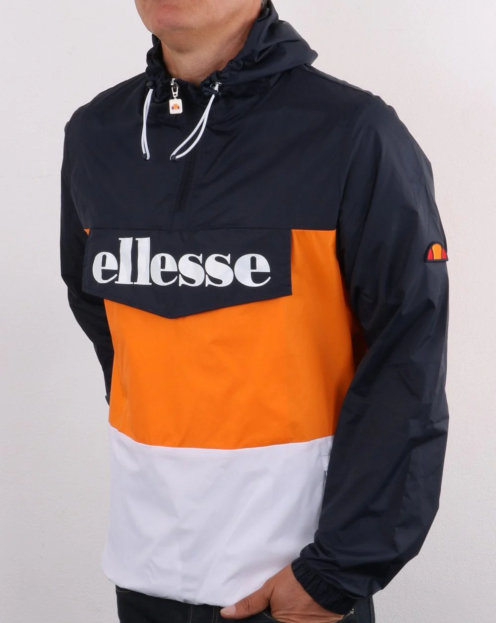 Ellesse Overhead Jacket Navy/Orange - Image 4