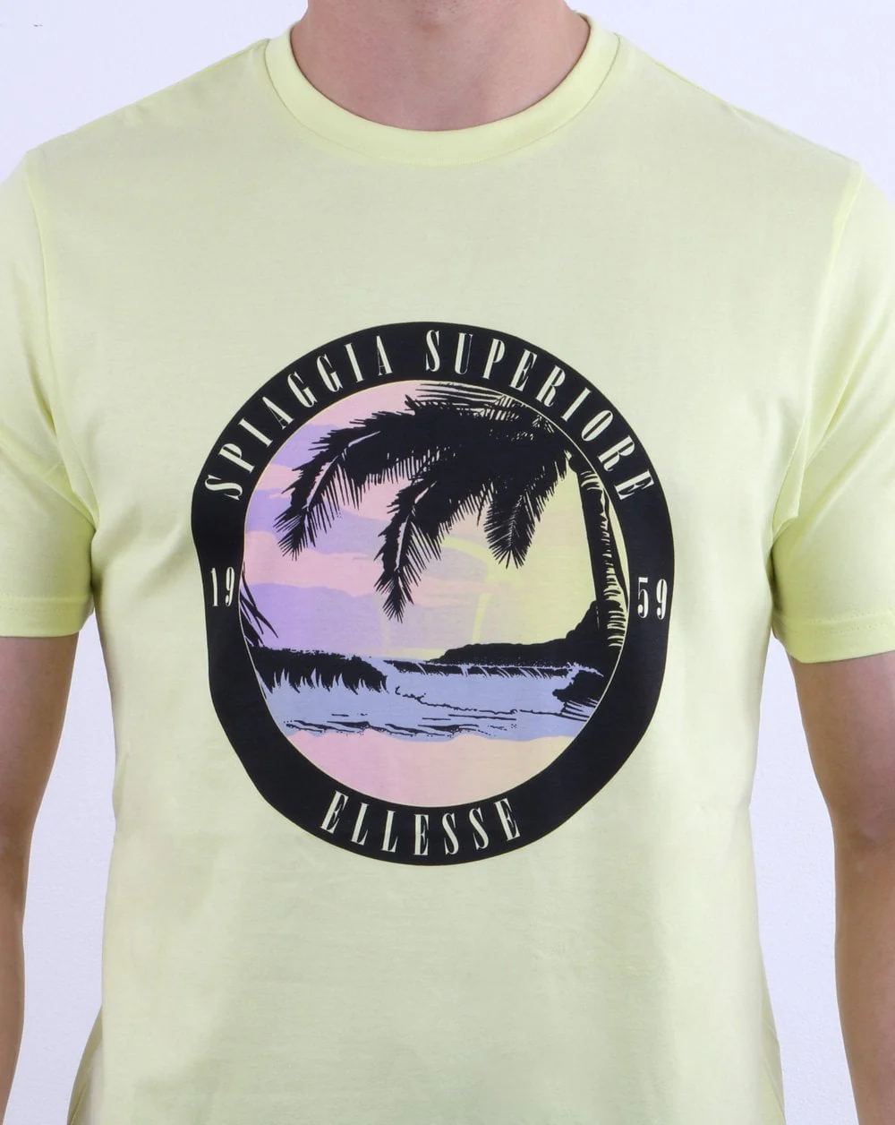 Ellesse Palm T Shirt Light Yellow - Image 3
