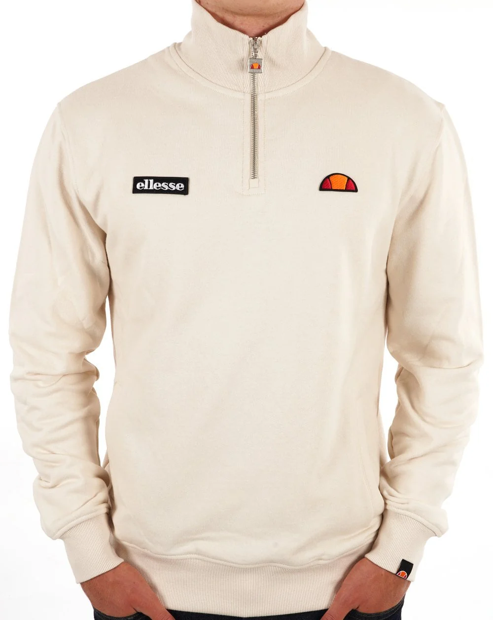 Ellesse 1/4 Zip Sweat Stone - Image 2