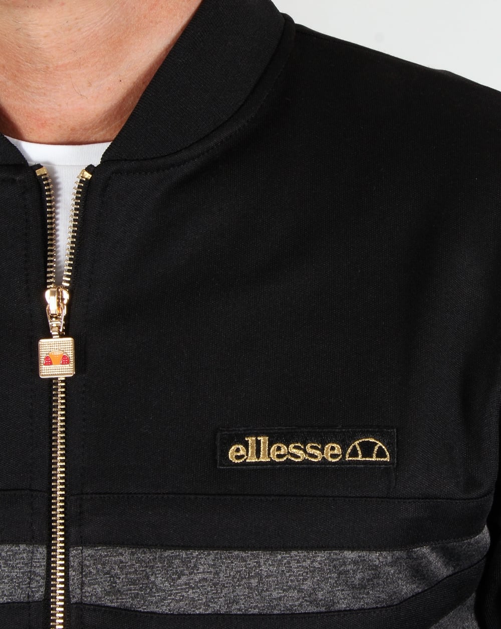 Ellesse Premium Track Top Black/ Silver Grey - Image 2