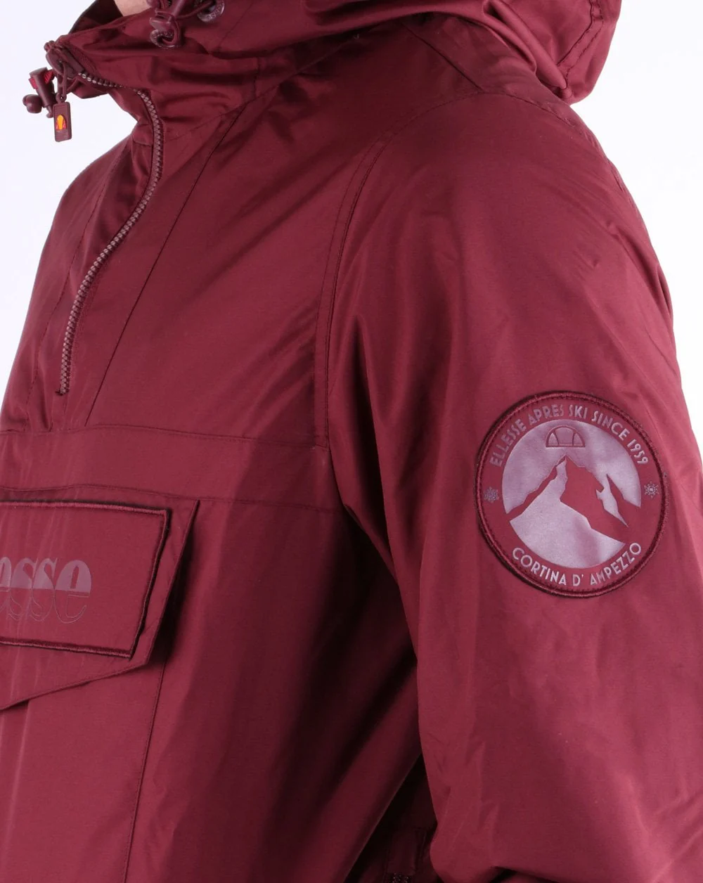 Ellesse Quarter Zip Jacket Burgundy - Image 4
