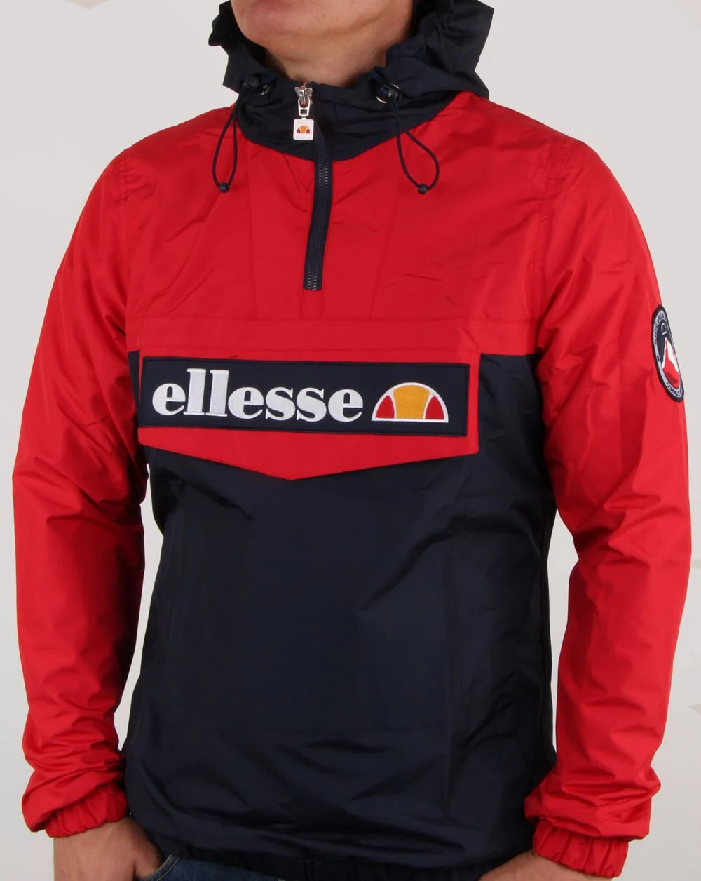 Ellesse Quarter Zip Overhead Jacket Navy/Red