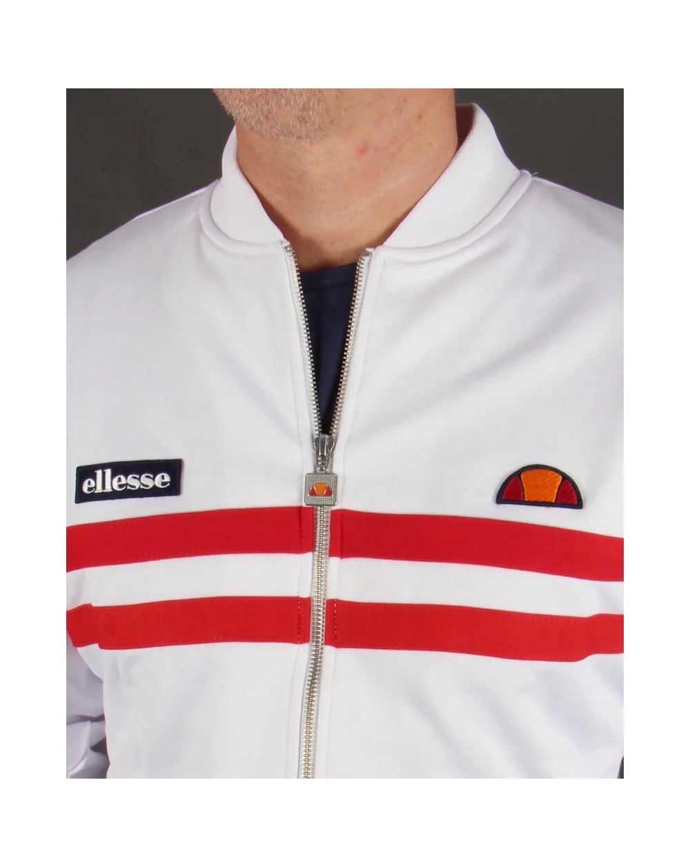 Ellesse Rimini 2 Track Top White/Red - Image 2