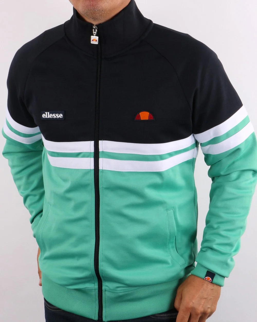 Ellesse Rimini Track Top Navy / Mint Green - Image 2