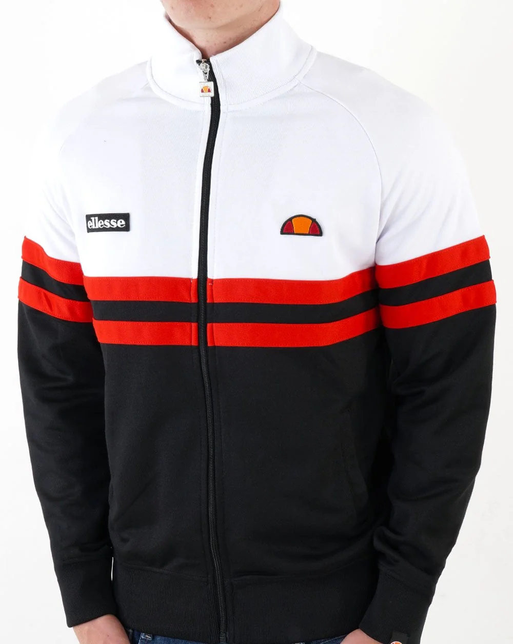 Ellesse Rimini Track Top White/Black/Red - Image 2
