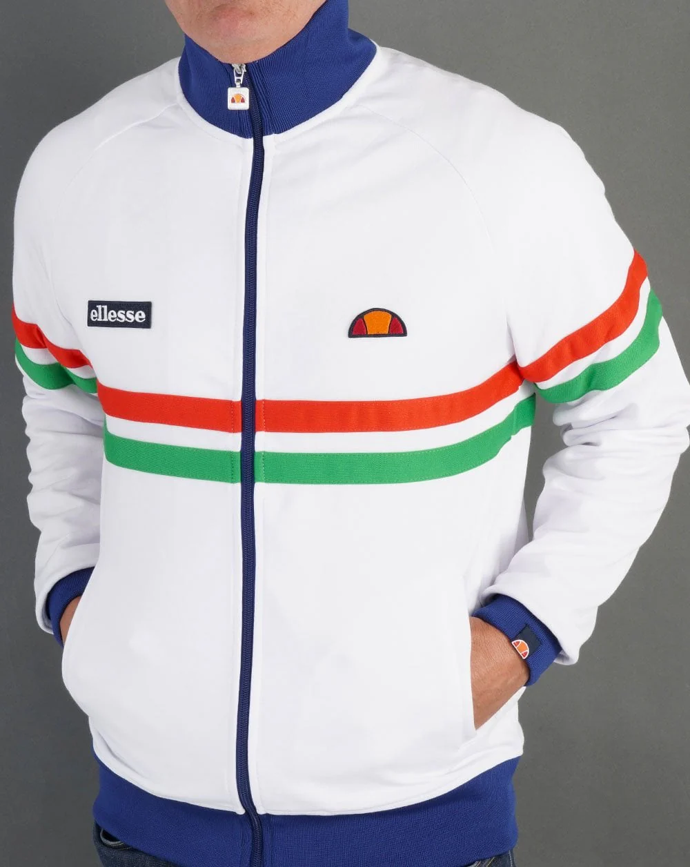 Ellesse Rimini Track Top White/Blue - Image 2
