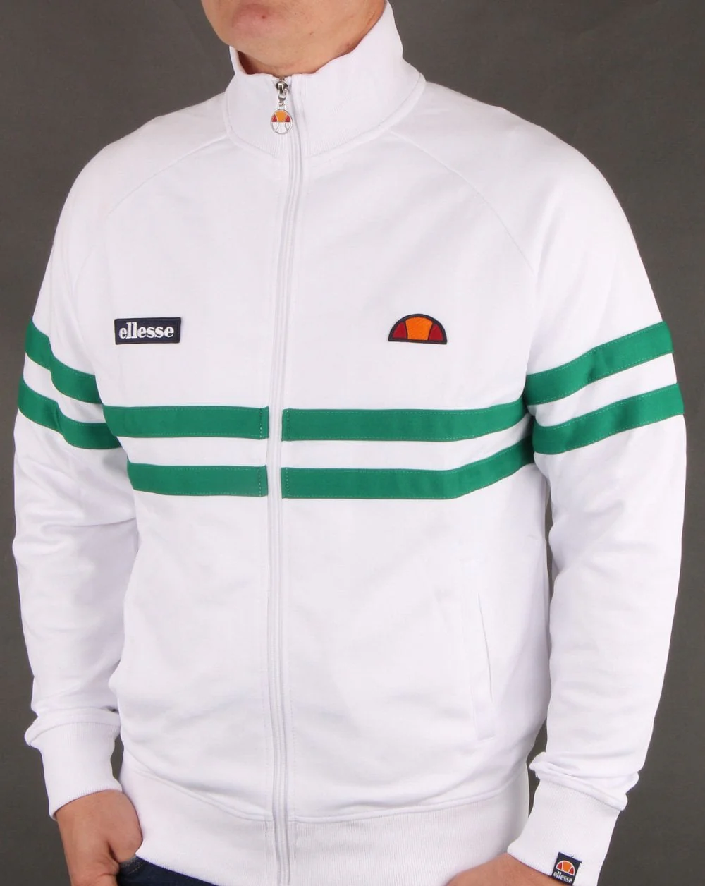 Ellesse Rimini Track Top White/Green