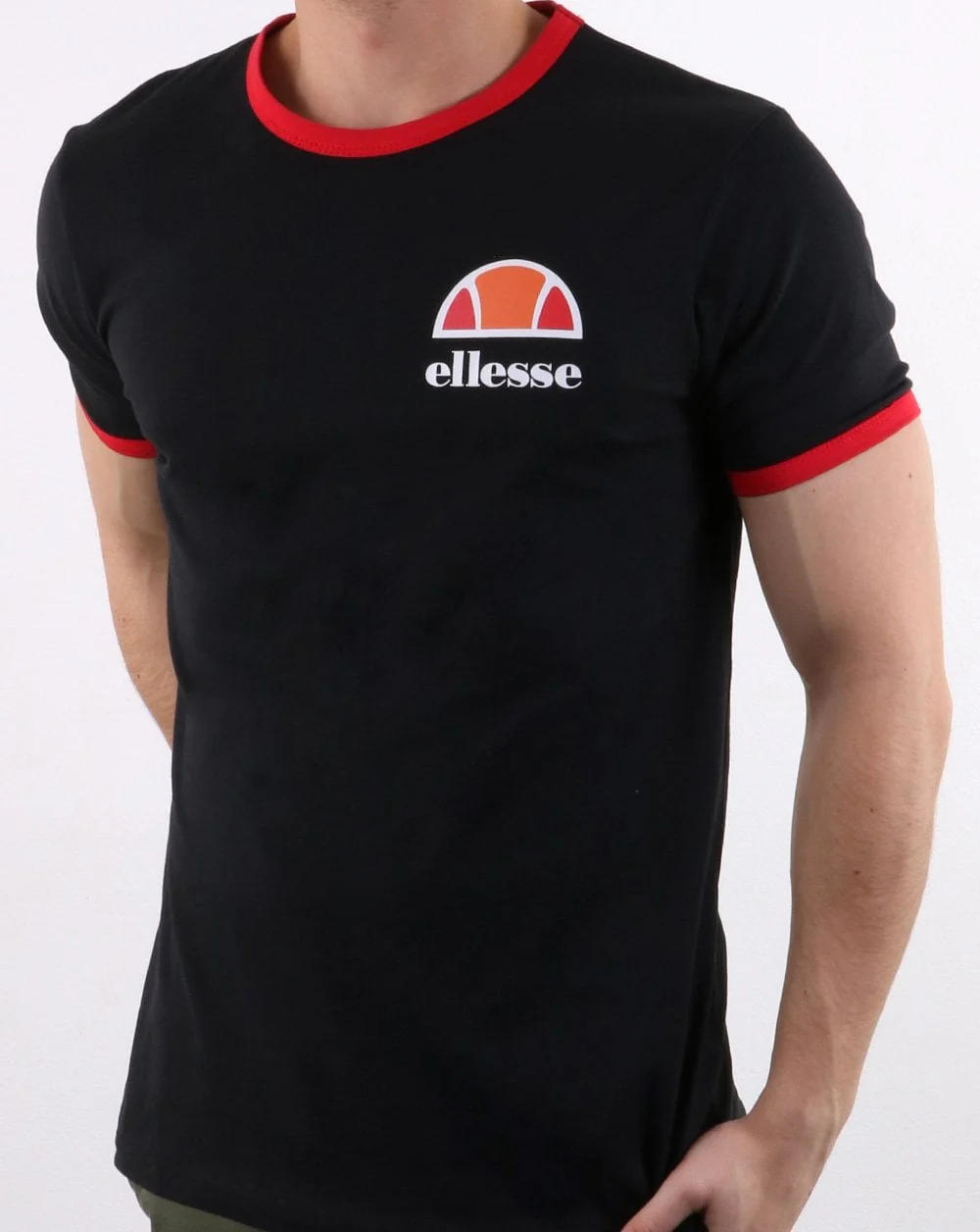 Ellesse Ringer T Shirt Black - Image 2