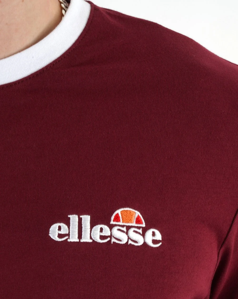 Ellesse Ringer T Shirt Burgundy - Image 2