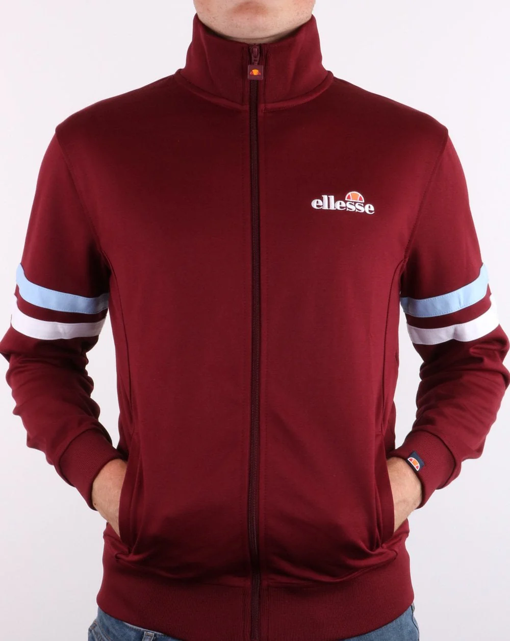 Ellesse Roma Track Top Burgundy/sky/white - Image 3