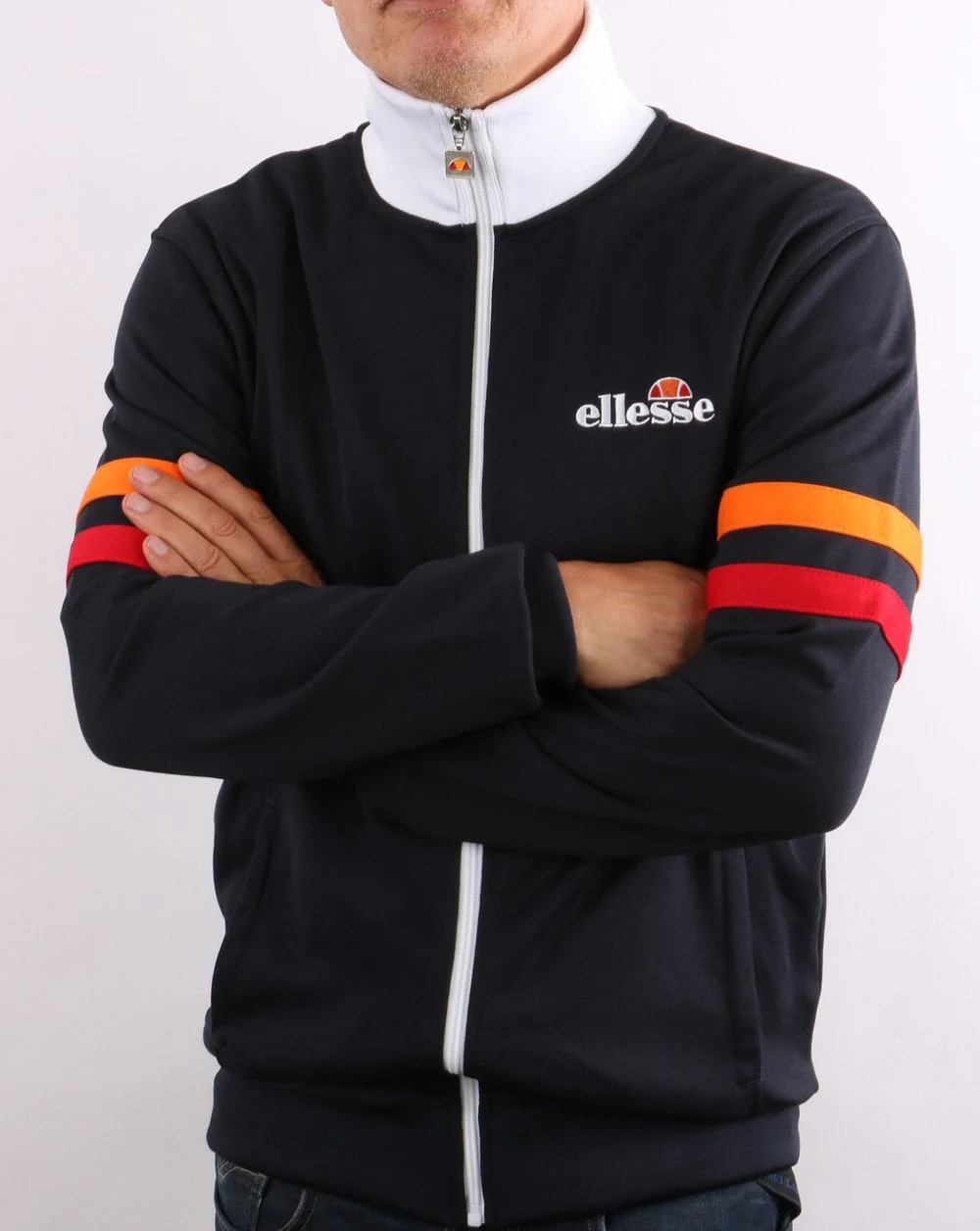 Ellesse Roma Track Top Navy/Orange/Red - Image 3