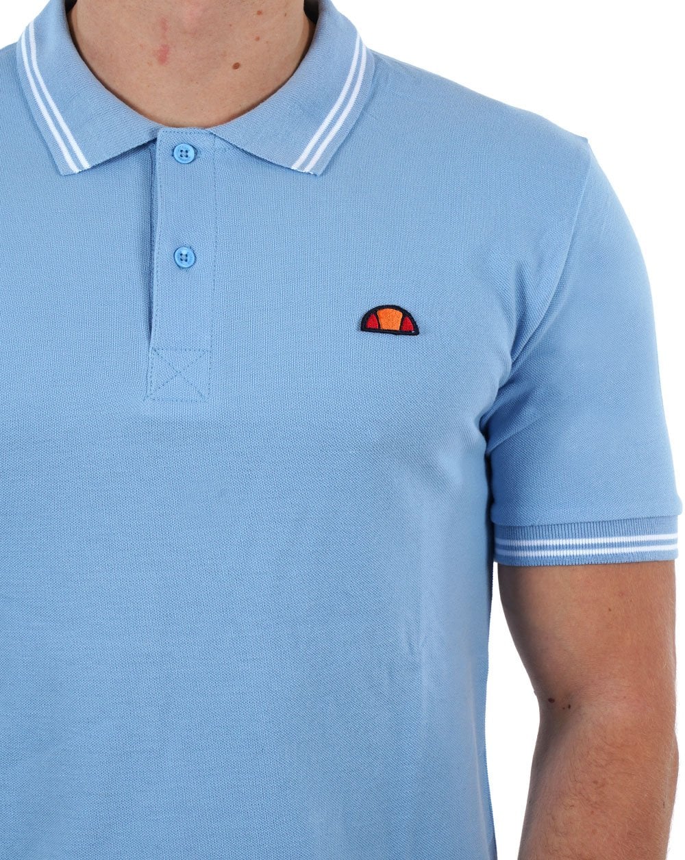 Ellesse Tipped Polo Shirt Sky / White - Image 2