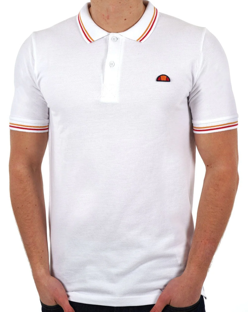 Ellesse Tipped Polo Shirt White
