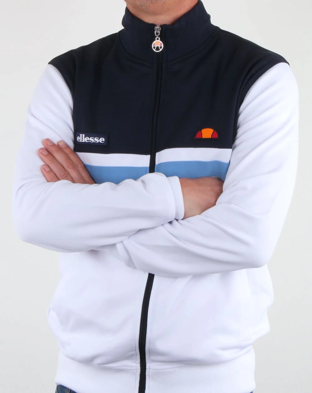 Ellesse Trasimeno II Track Top White/Navy - Image 4