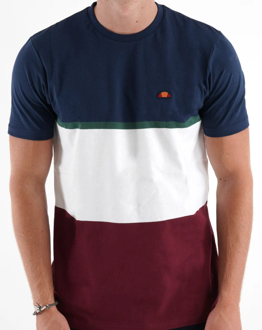 Ellesse Trenka T Shirt Navy/White/Burgundy - Image 3