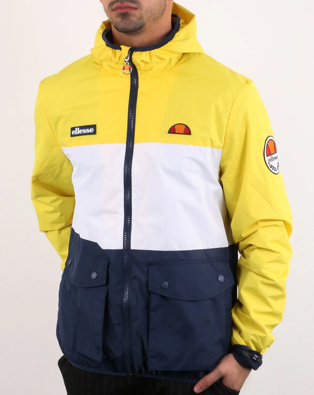 Ellesse Triple Jacket Yellow White Navy - Image 2