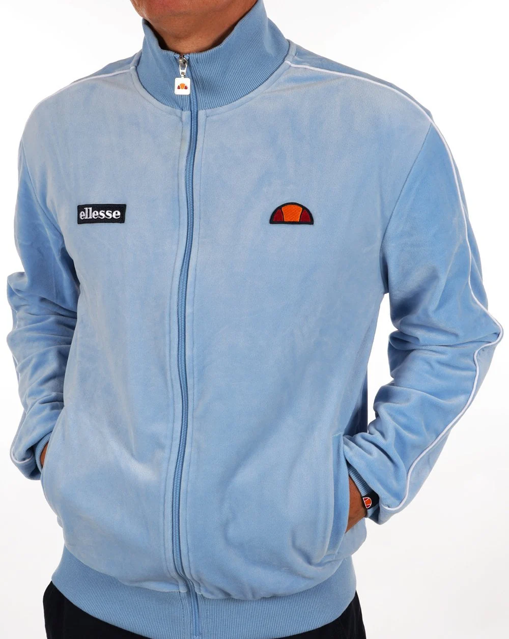 Ellesse Velour Gene Track Top Sky Blue - Image 2