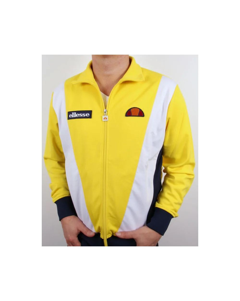 Ellesse Vilas Pro Track Top Yellow/Navy/White - Image 2