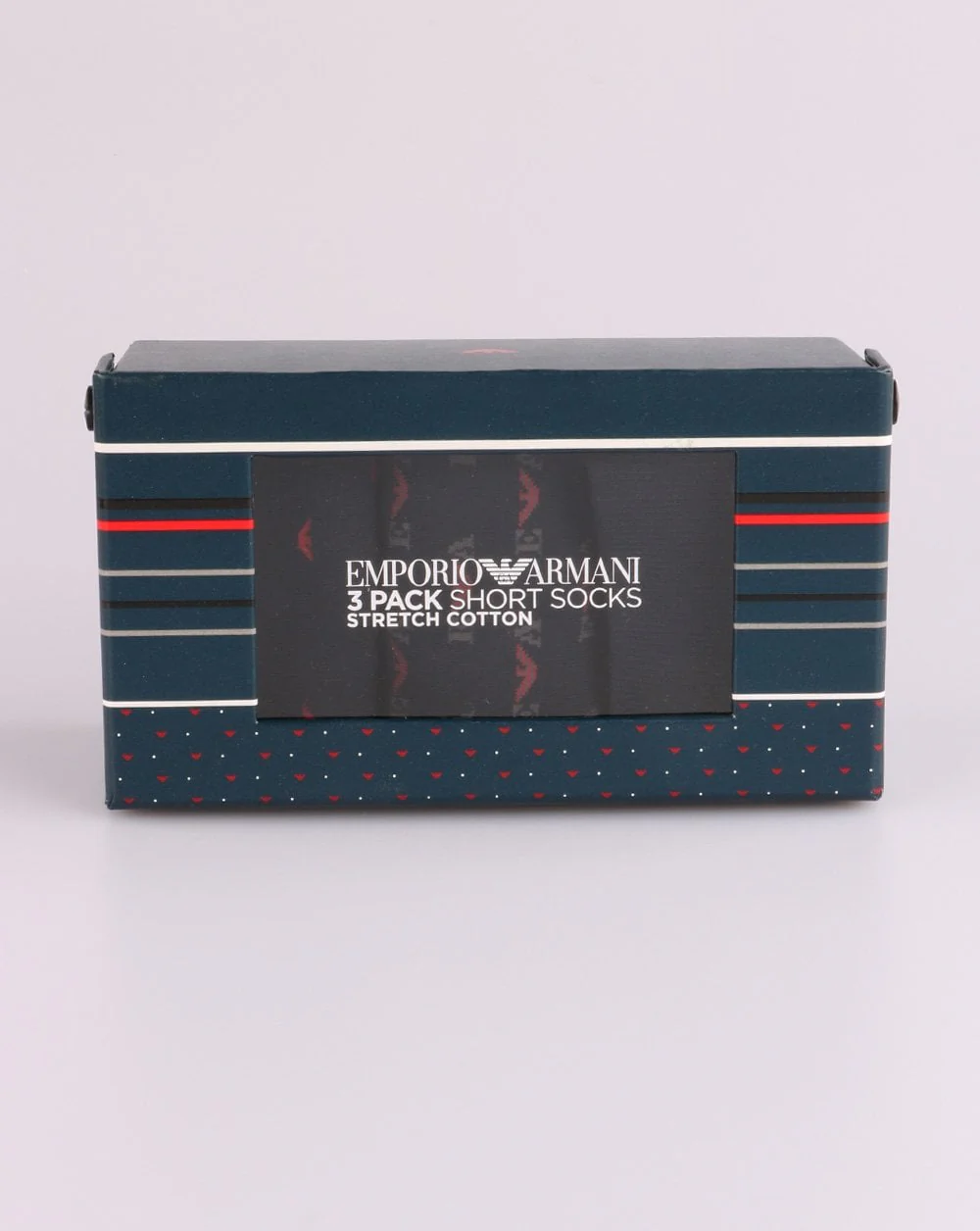 Emporio Armani 3 Pack Socks Marine/red - Image 2