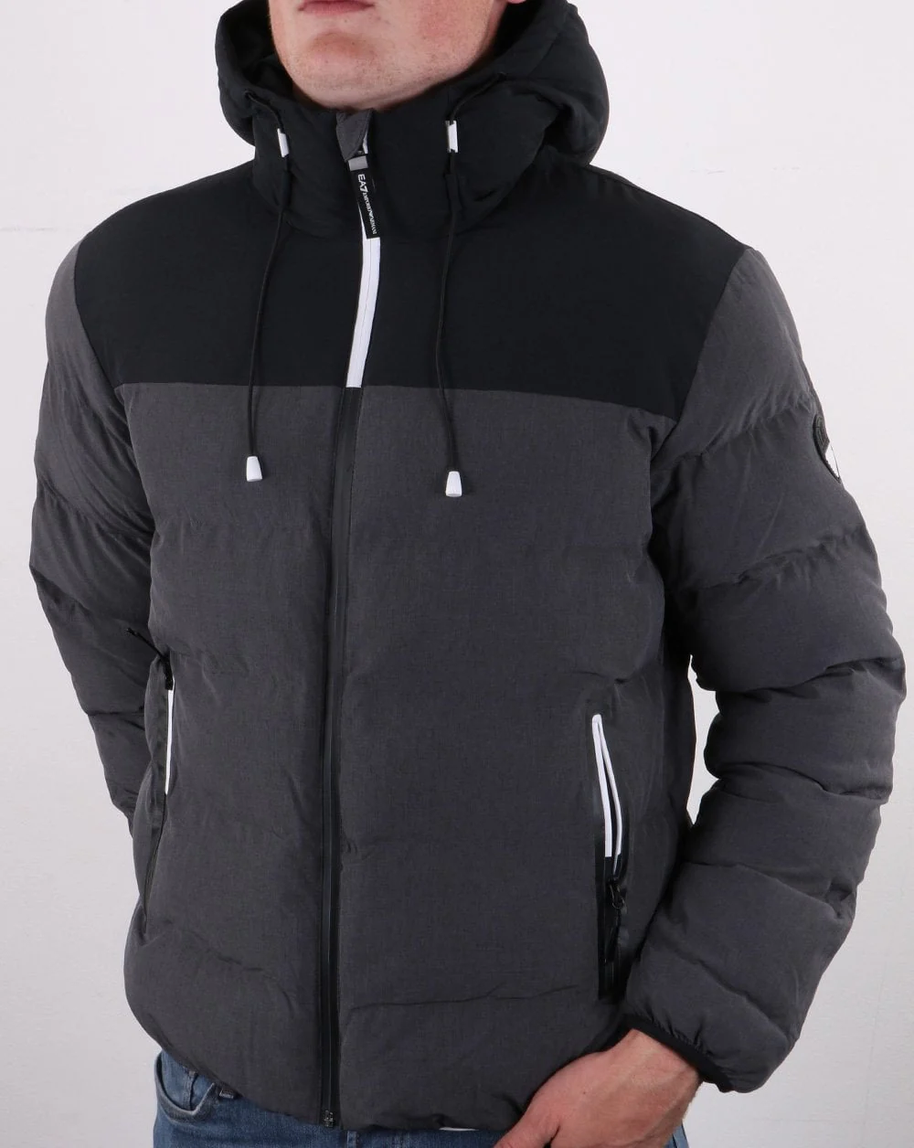 Emporio Armani EA7 Bomber Jacket Dark Grey - Image 4