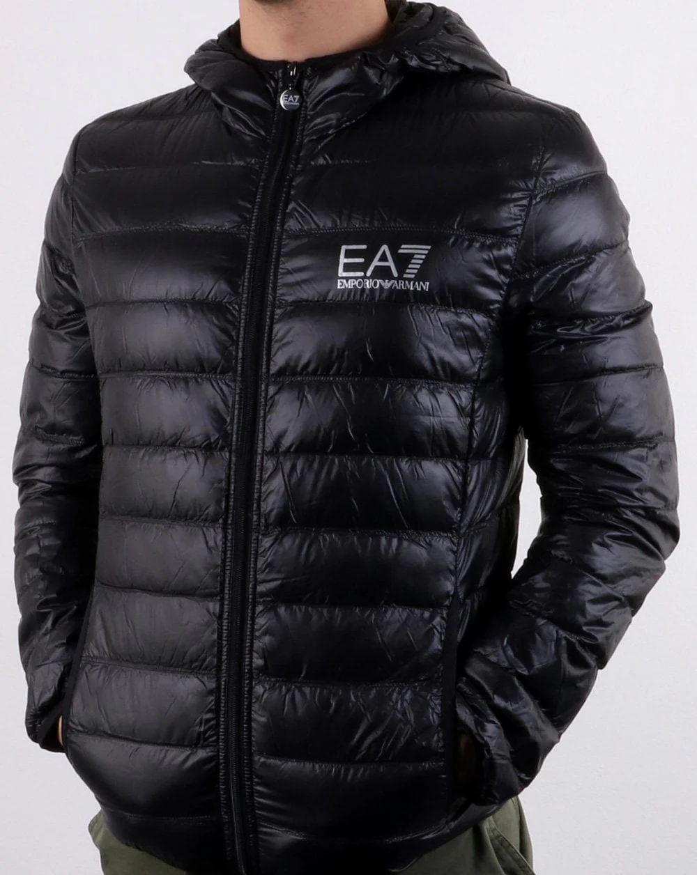 Emporio Armani EA7 Core Logo Down Hooded Jacket Black - Image 2