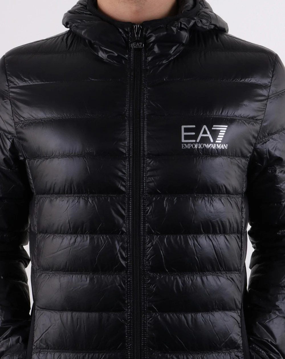 Emporio Armani EA7 Core Logo Down Hooded Jacket Black - Image 3