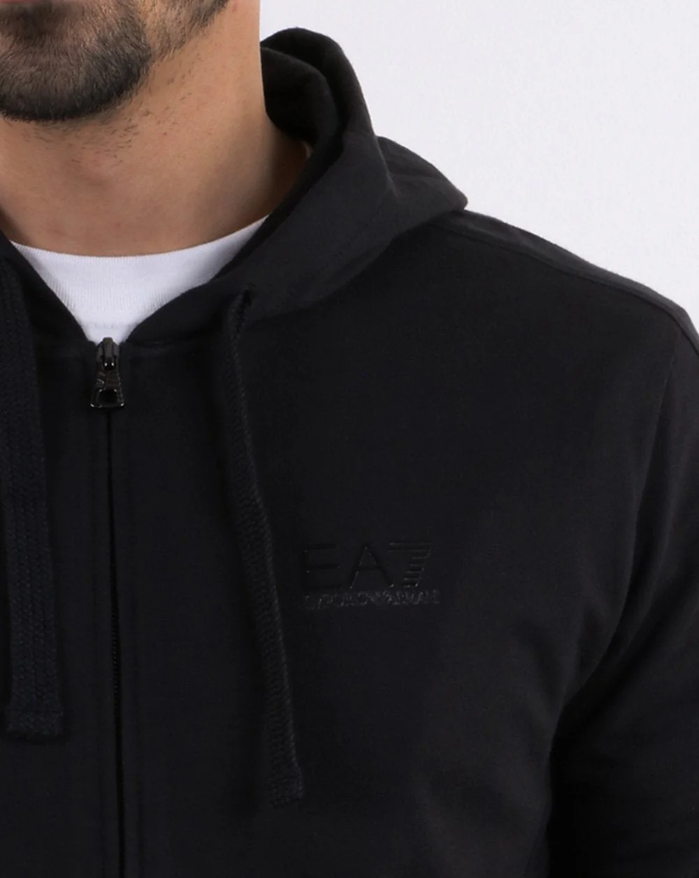 Emporio Armani EA7 Core Logo Full Zip Hooded Sweat Black - Image 4
