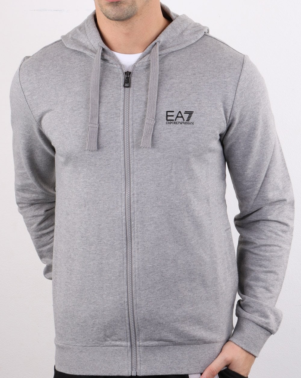 Emporio Armani EA7 Hoodie Grey Marl - Image 2