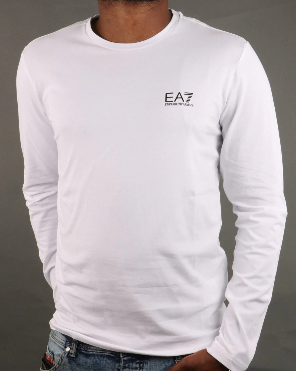 Emporio Armani EA7 Long Sleeve T-shirt White - Image 2