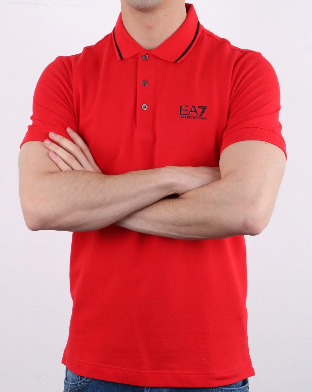 Emporio Armani EA7 Polo Shirt Red - Image 3
