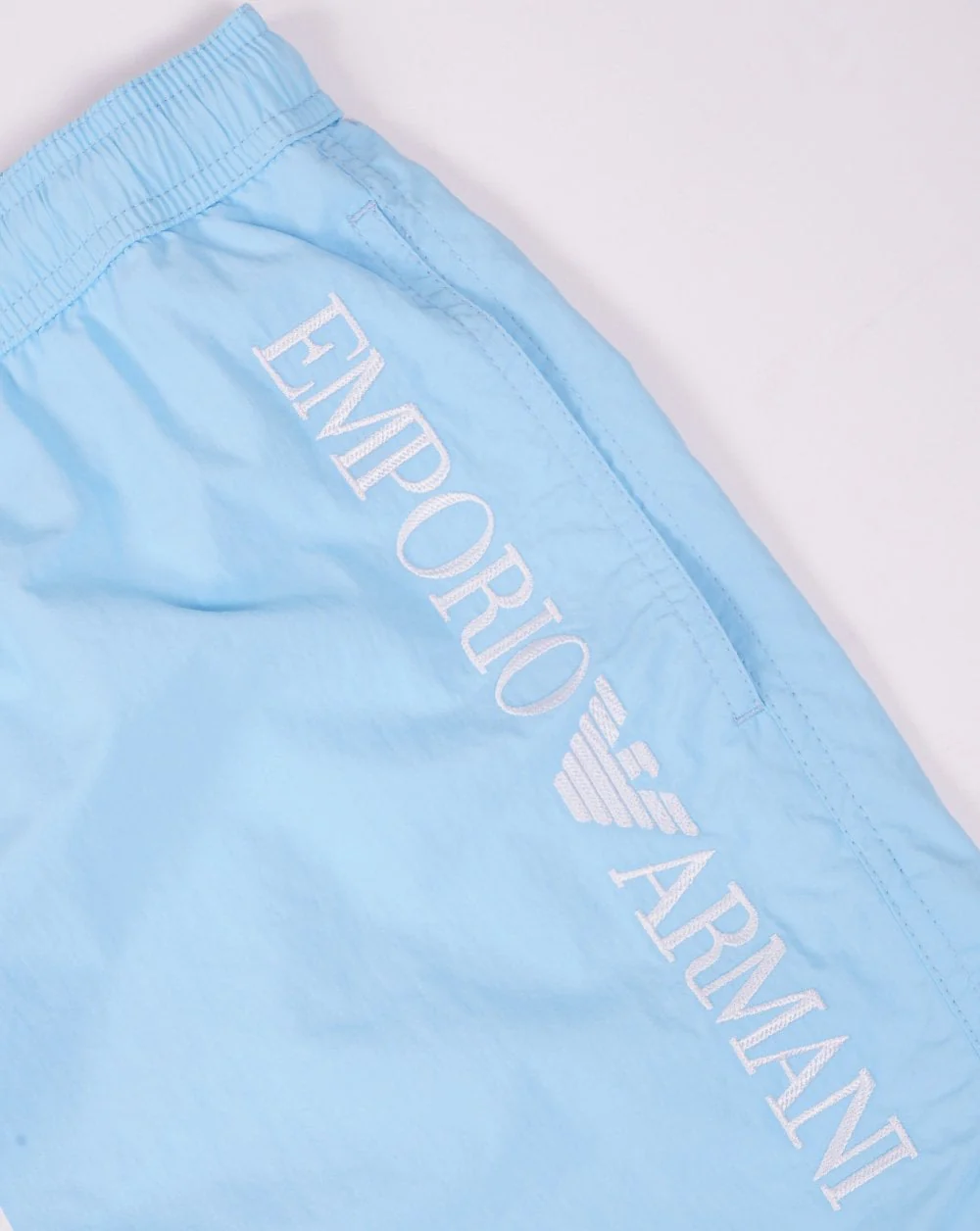 Emporio Armani Logo Swim Shorts Sky - Image 2