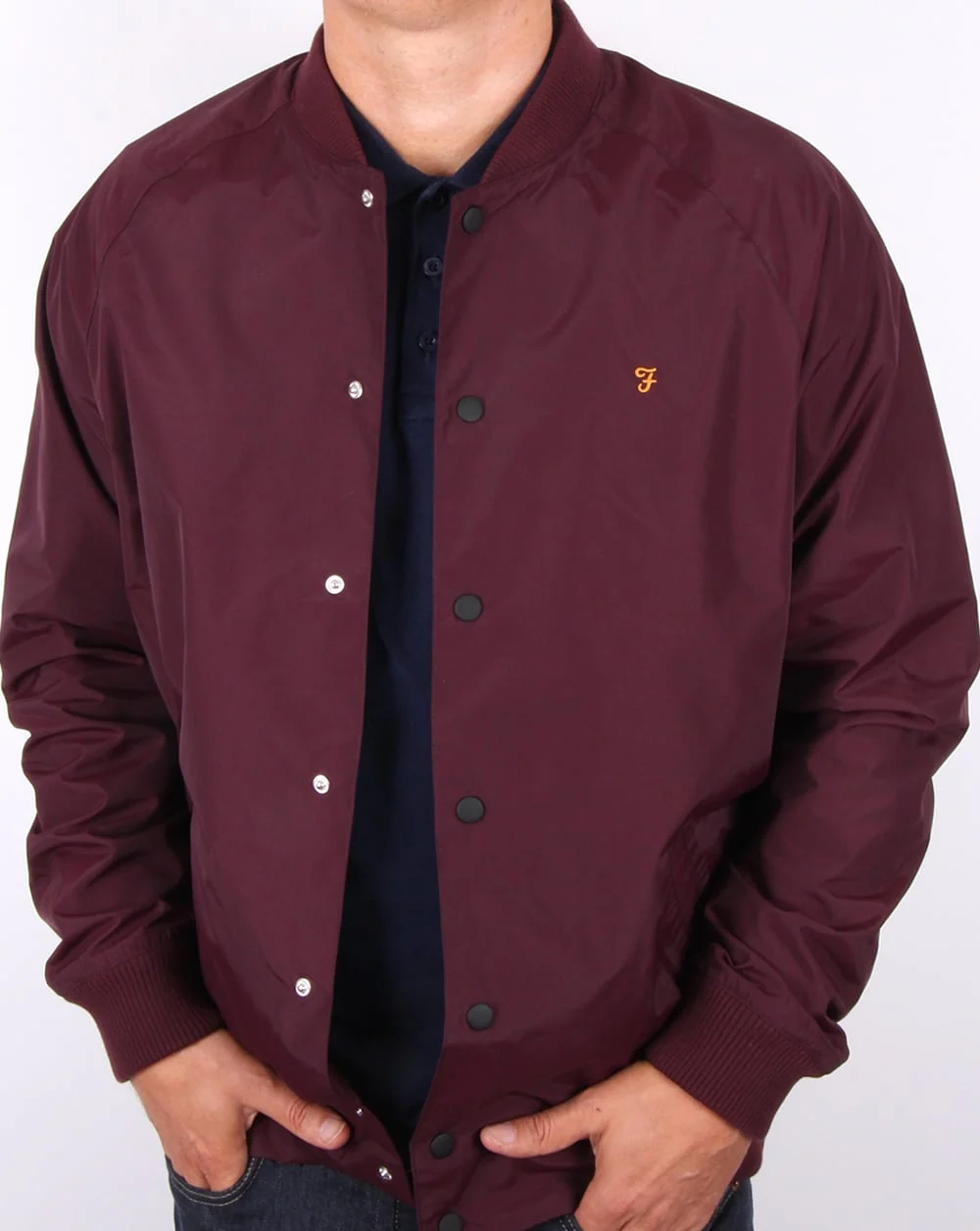Farah Bellinger Bomber Jacket Bordeaux - Image 3