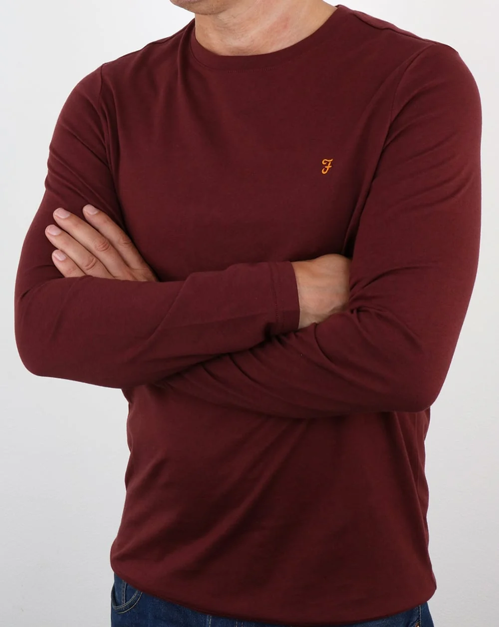 Farah Denny Long Sleeve T-shirt Farah Red Marl - Image 3