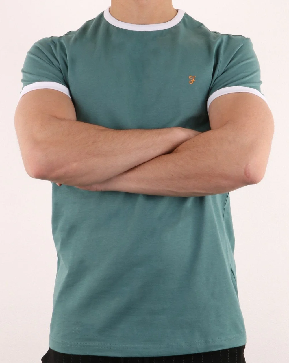 Farah Groves Ringer T Shirt Green - Image 3