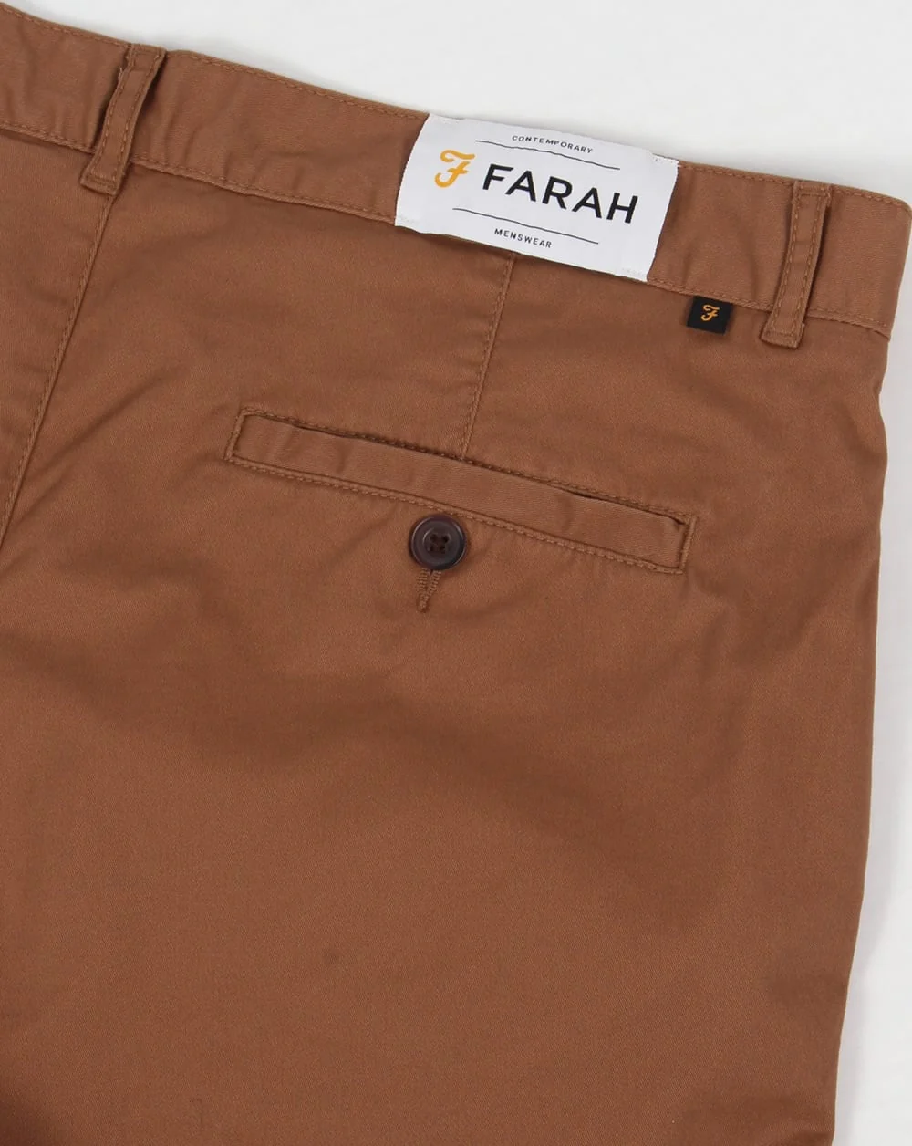 Farah Hawk Chino Twill Shorts Camel - Image 4